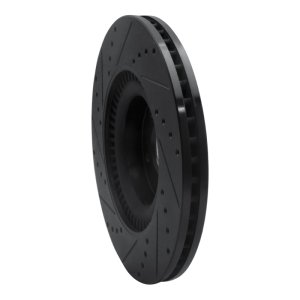 Genesis G80 Brake Rotor (1) - Front Right - R1 Concepts - Drilled & Slotted - Black - `11-`17